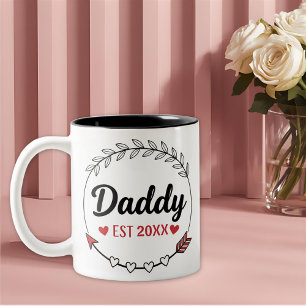 New Parents Daddy Personalised established year Two-Tone Coffee Mug