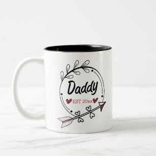 New Parents Daddy Personalised established year Two-Tone Coffee Mug