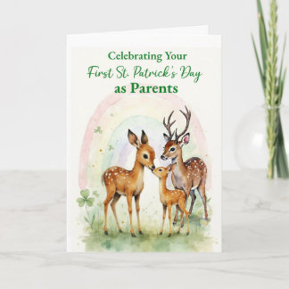 New Parents First St Patricks Day Woodland Deer Card