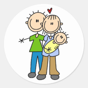 New Parents with Baby Tshirts and Gifts Classic Round Sticker