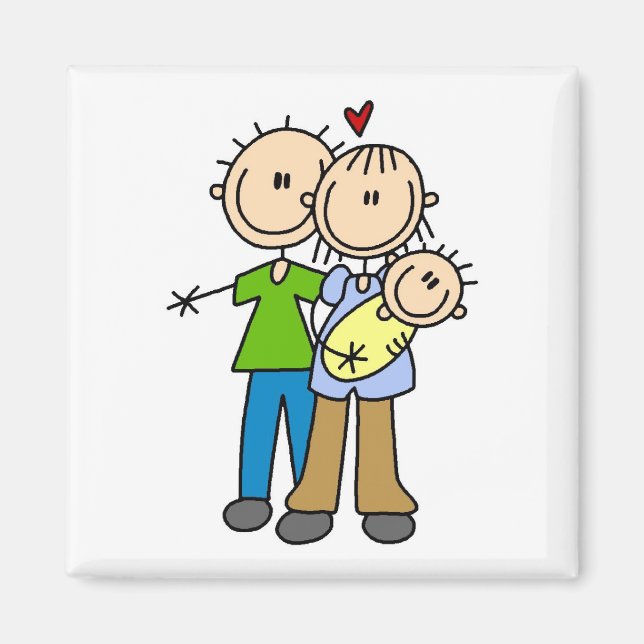 New Parents with Baby Tshirts and Gifts Magnet (Front)