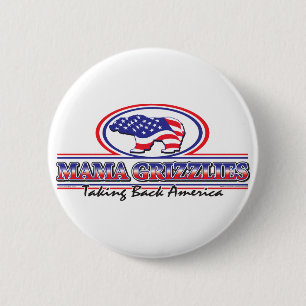 NEW-Patriotic-Grizzly 6 Cm Round Badge