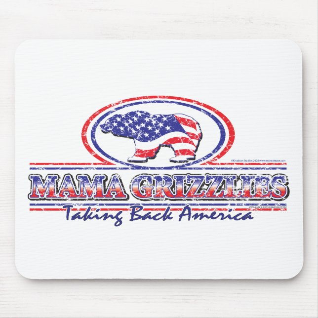 NEW-Patriotic-Grizzly Mouse Mat (Front)