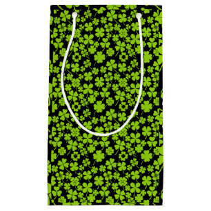 New pattern.Clover leaves 01 Black BG Small Gift Bag