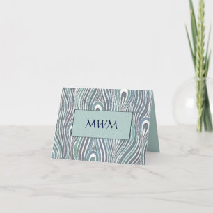 New Peacock Feathers Bride Thank You Card