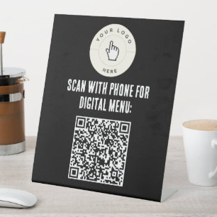 NEW! Pedestal Sign - 10" X 12" - QR Code Menu