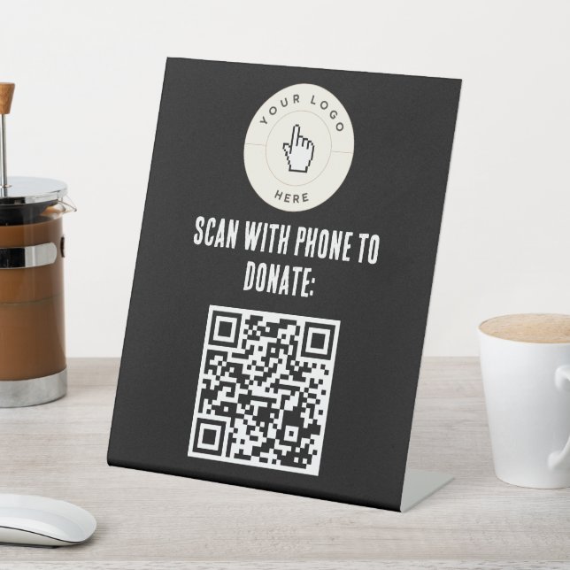 NEW! Pedestal Sign - 8" X 10" - QR Code Donate (In SItu)