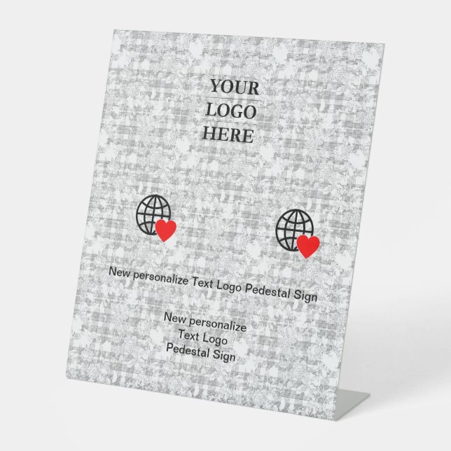 New personalise Text Logo Pedestal Sign (Front)