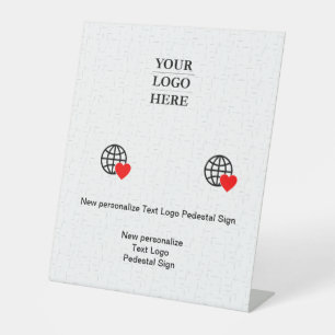 New personalise Text Logo Pedestal Sign