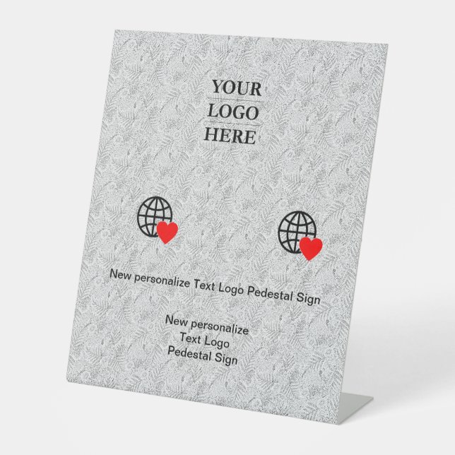 New personalise Text Logo Pedestal Sign (Front)
