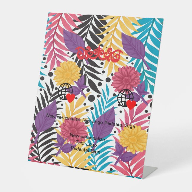 New personalise Text Logo Pedestal Sign (Front)