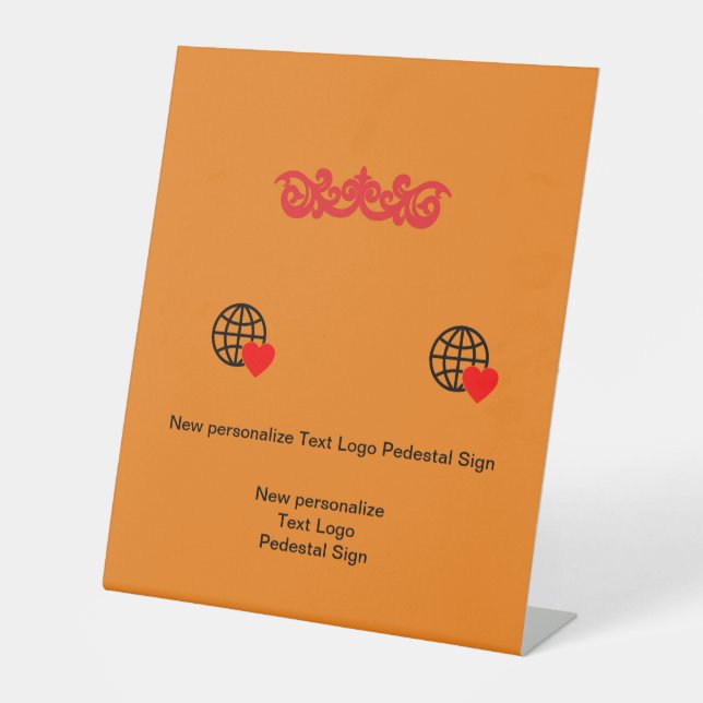 New personalise Text Logo Pedestal Sign (Front)