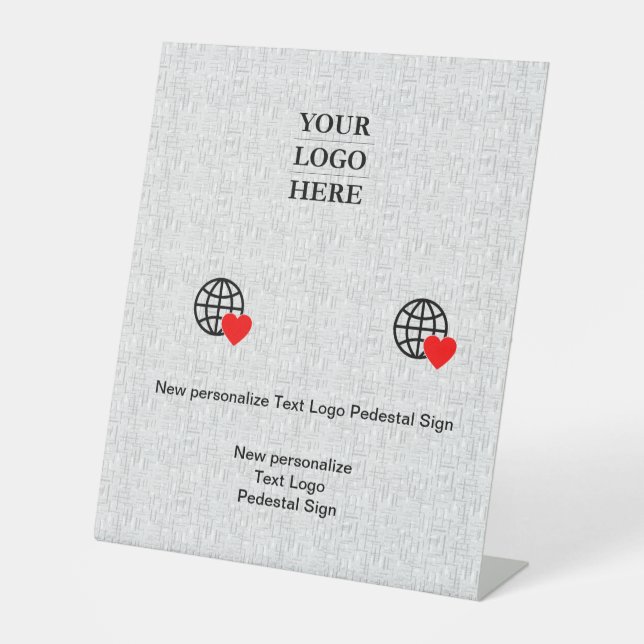 New personalise Text Logo Pedestal Sign (Front)