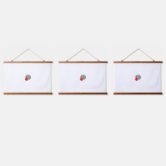 New personalise Text Logo Wood Topped Wall Tapestr Hanging Tapestry (Triple)