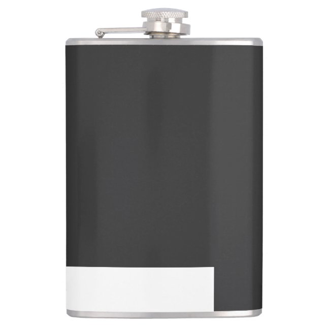 New Personalised a black and white photo of a cloc Hip Flask (Front)