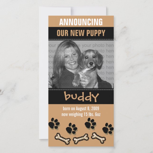 New Pet Birth Announcement (Front)