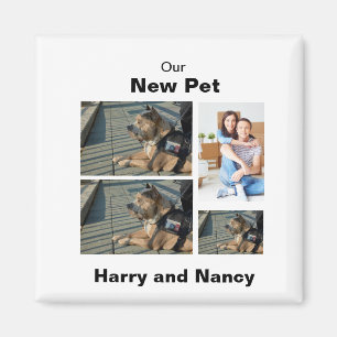 New Pet custom 4 Photo Collage  Magnet