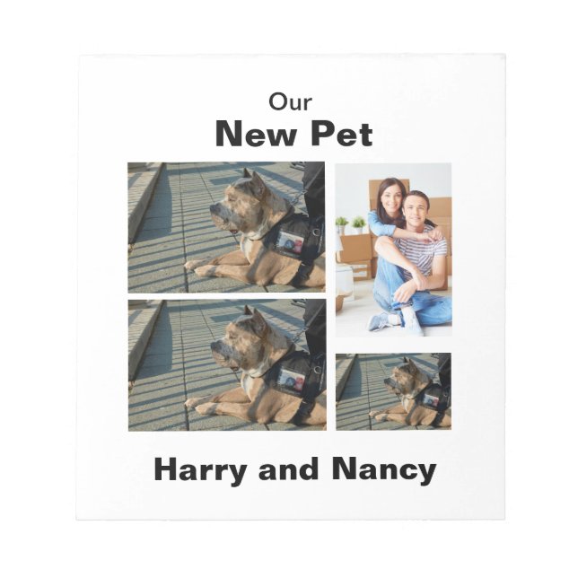New Pet custom 4 Photo Collage  Notepad (Front)