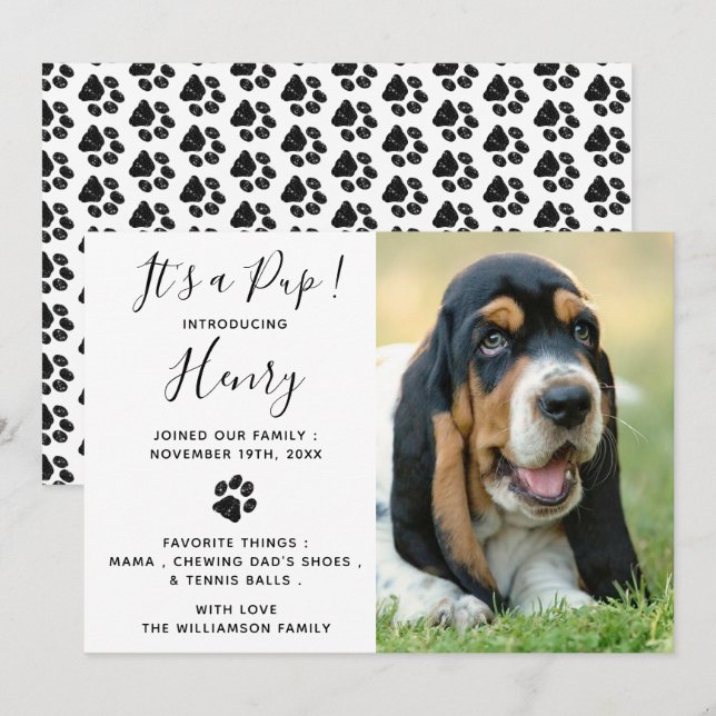 New Pet Dog Puppy Announcement (Front/Back)