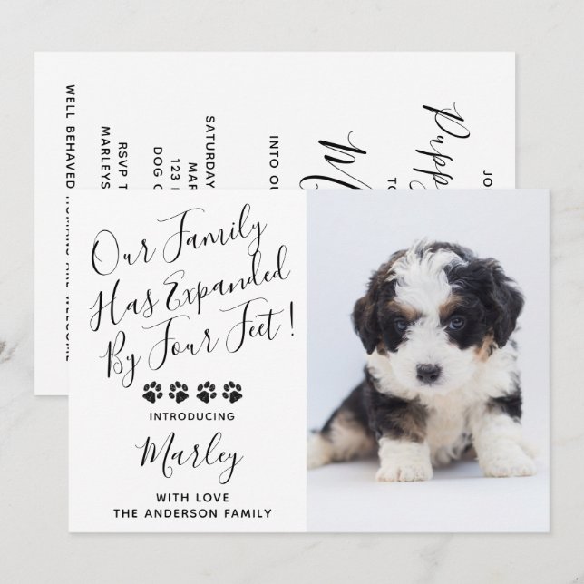 New Pet Dog Puppy Shower Invitation (Front/Back)
