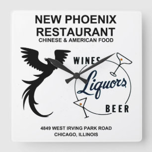 New Phoenix Restaurant, Chicago, IL Square Wall Clock