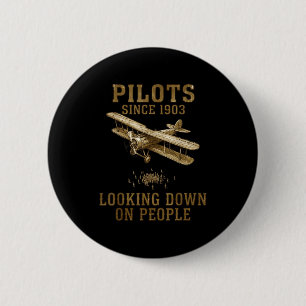 New Pilot Flying Airplane Yes Adventure 6 Cm Round Badge