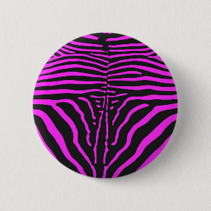 New Pink Black Zebra Print accessories - customise 6 Cm Round Badge