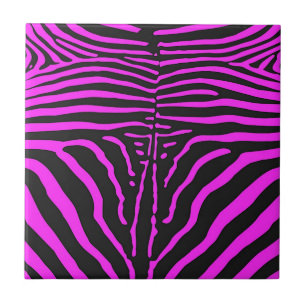 New Pink Black Zebra Print accessories - customise Tile