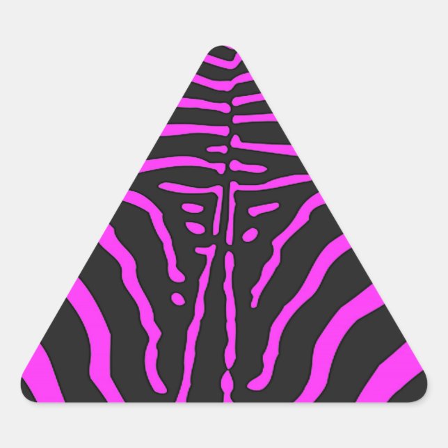 New Pink Black Zebra Print accessories - customise Triangle Sticker (Front)