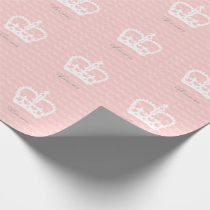 NEW! Pink-n-White Princess Personalised Wrapping Paper