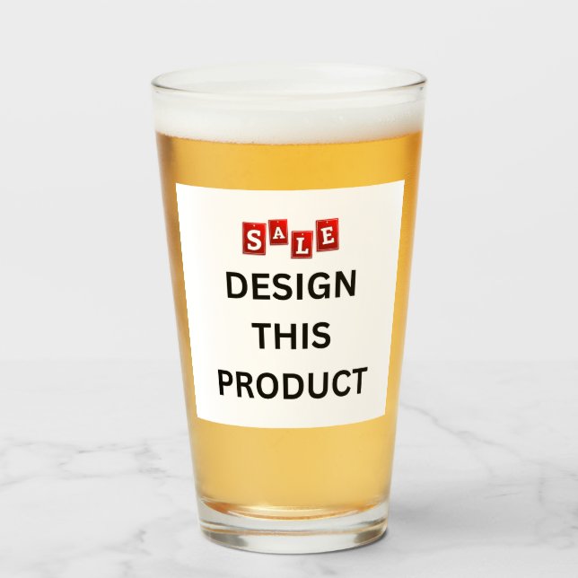 NEW! Pint Glass - Size 16oz - Custom (Front Filled)