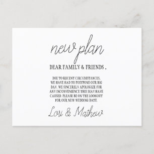 New Plan Occasion Change of Date Announcement Card