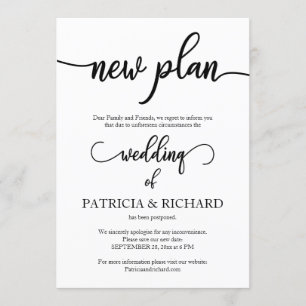 New Plan Postponed Wedding Announcement