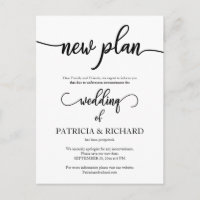 New Plan Postponed Wedding Announcement