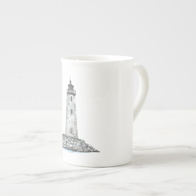 New Point Comfort Lighthouse Bone China Mug (Front Right)