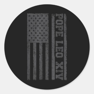 New Pope 2025 American Usa Flag Catholic Pope Leo  Classic Round Sticker