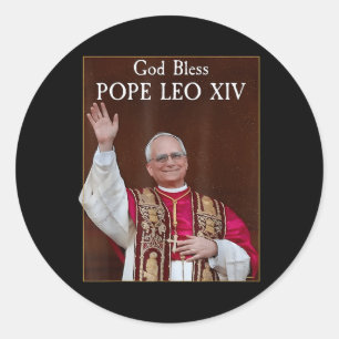 New Pope 2025 God Bless Pope Leo Xiv Classic Round Sticker