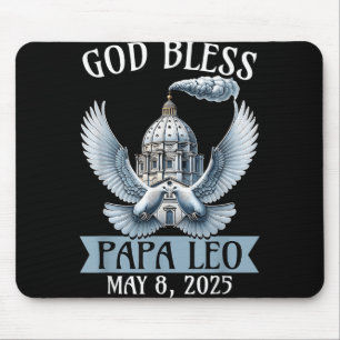 New Pope Leo 2025 God Bless Papa Leo Mouse Mat