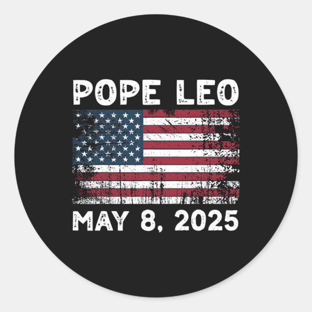 New Pope Leo Us Pope Leo American Pope  Classic Round Sticker (Front)