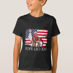 New Pope Leo Xiv Robert American Flag T-Shirt