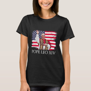 New Pope Leo Xiv Robert American Flag T-Shirt
