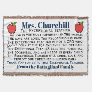 NEW Popular EXCEPTIONAL Teacher Thank You Throw