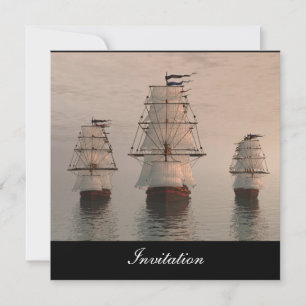 New Popular Invitation Three Sailing Ships