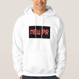New PR Running Milestone Red Neon Digital Effect Hoodie