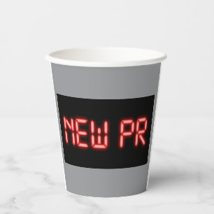New PR Running Milestone Red Neon Digital Effect Paper Cups