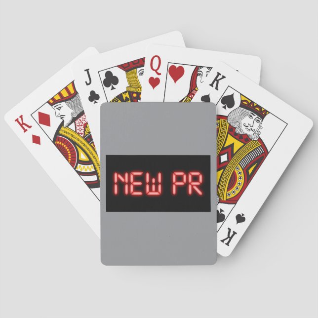 New PR Running Milestone Red Neon Digital Effect  Playing Cards (Back)