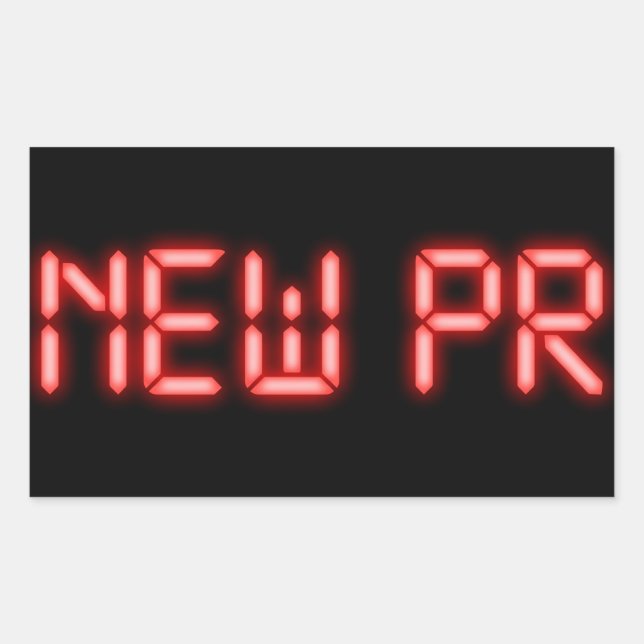 New PR Running Milestone Red Neon Digital Effect  Rectangular Sticker (Front)