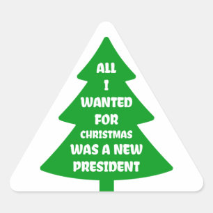 New President for Christmas Triangle Sticker
