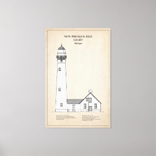 New Presque Isle Lighthouse - Michigan - SBD Canvas Print