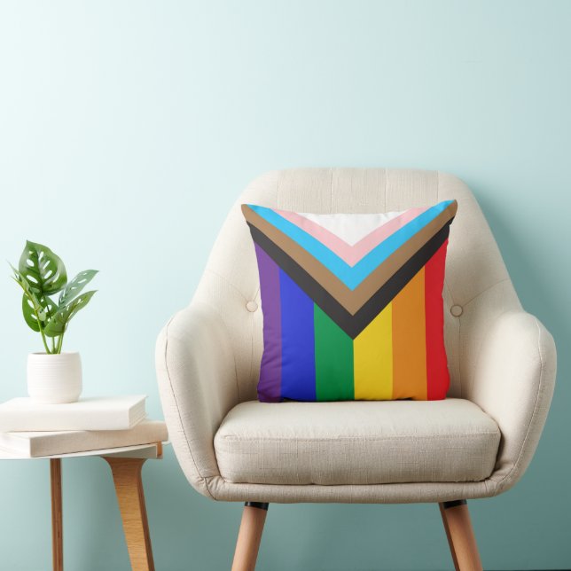 New Pride flag colours stripes window cling Cushion (Chair)
